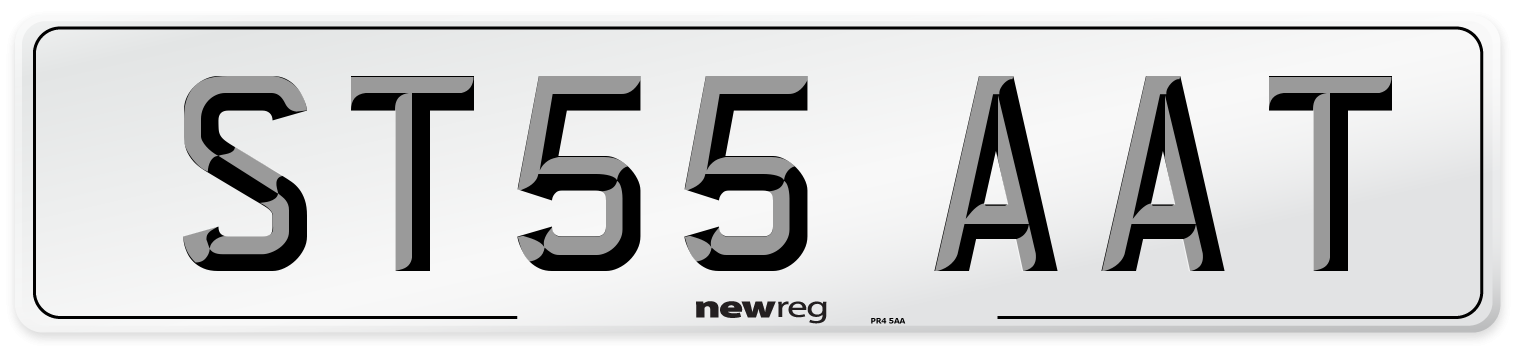ST55 AAT Number Plate from New Reg